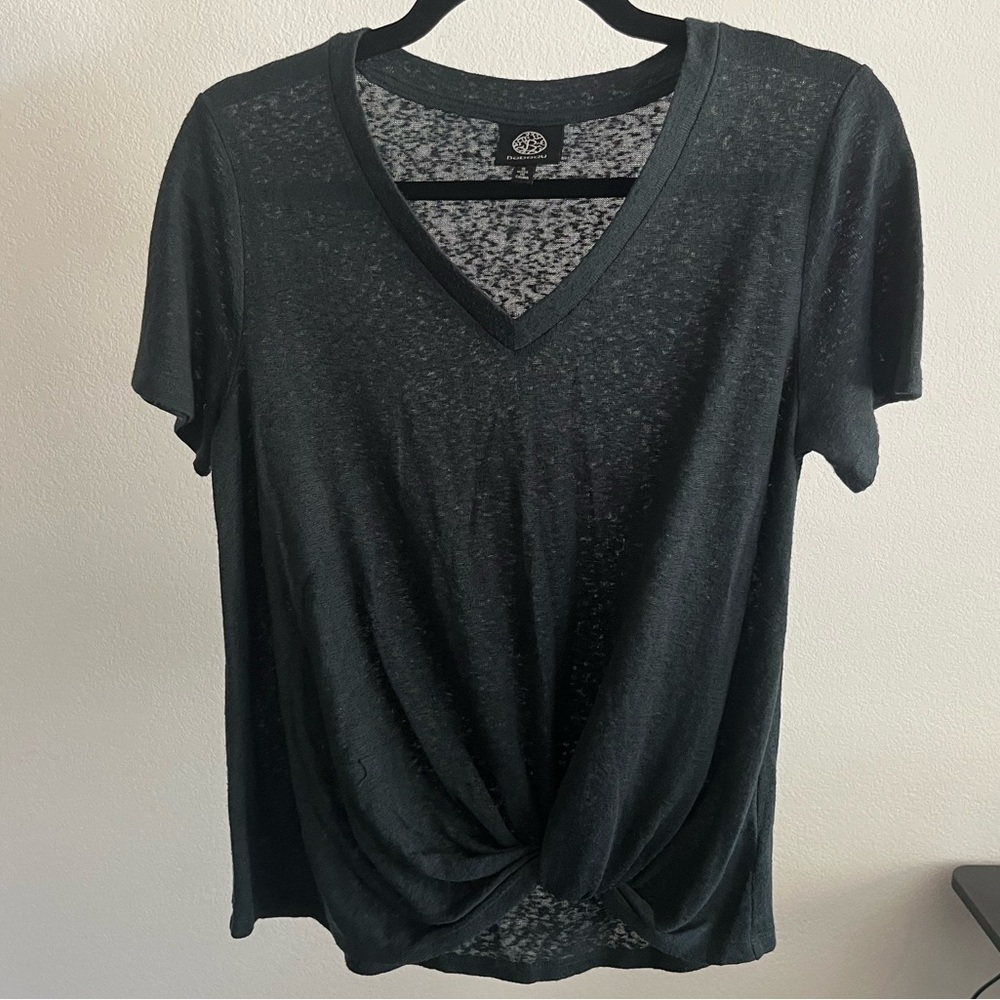 Bobeau Twist Front Burnout Tee - Picture 2 of 4